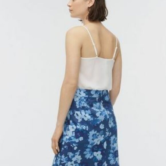 NWT - JCrew Front Pocket Skirt with Watercolor Begonias Print - Size 8 - Picture 4 of 8